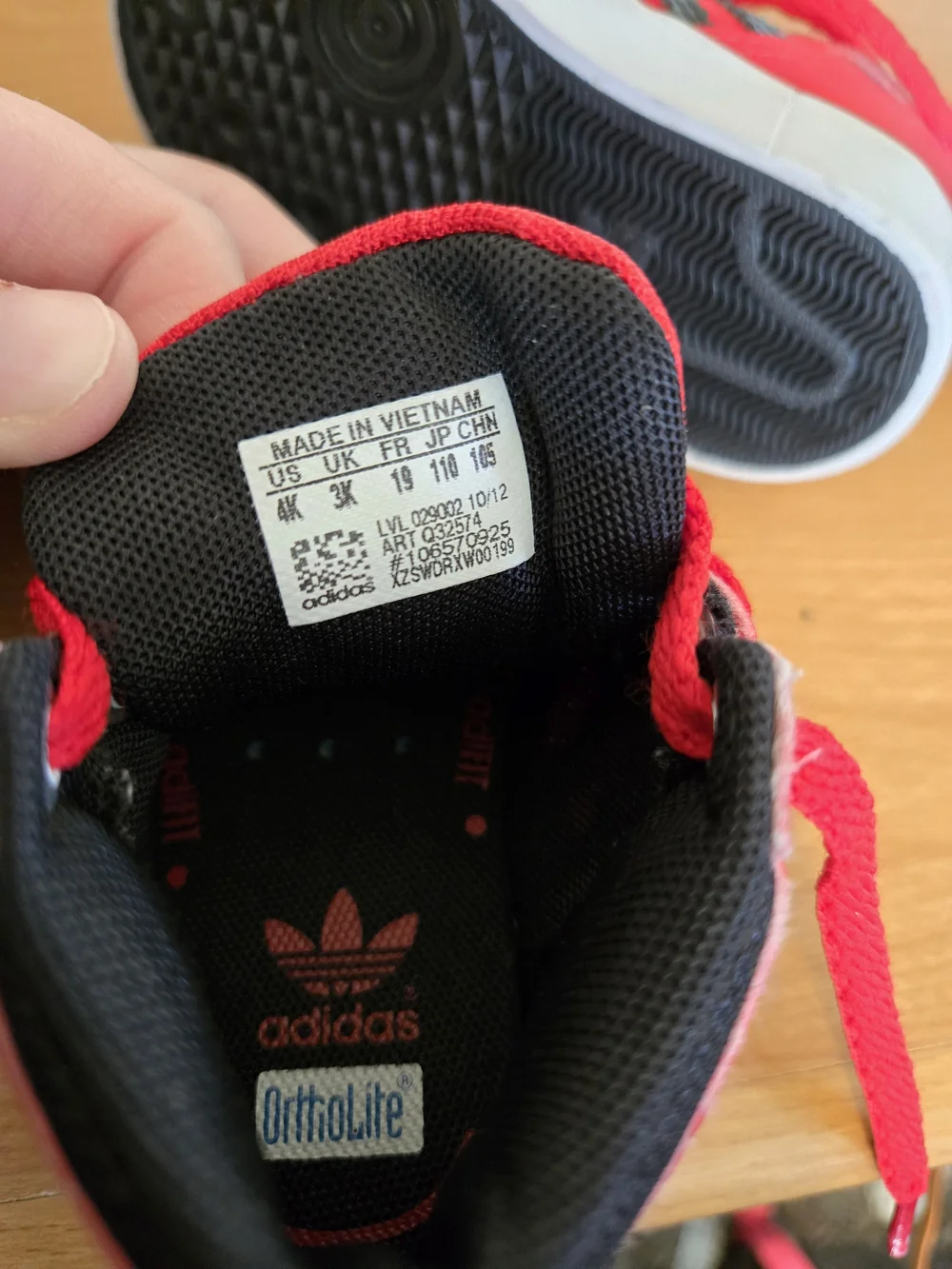 adidas Kids Red and Black High-Top Sneakers